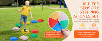 SucceBuy Piedras de equilibrio de 10 piezas para niños, capacidad de 220 libras, piedras sensoriales antideslizantes para niños pequeños, juguetes de juego de obstáculos para niños de 3 a 8 años, juegos en interiores y exteriores - details 0