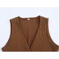 Conjunto de moda para mujer, top sin mangas de cintura alta y pantalones con botones, elegante para mujer - details 13