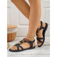 2025 Sandalias de verano para mujer, puntera redonda fondo plano transpirable, zapatos de moda casual, zapatos de moda ligeros y versátiles - details 5