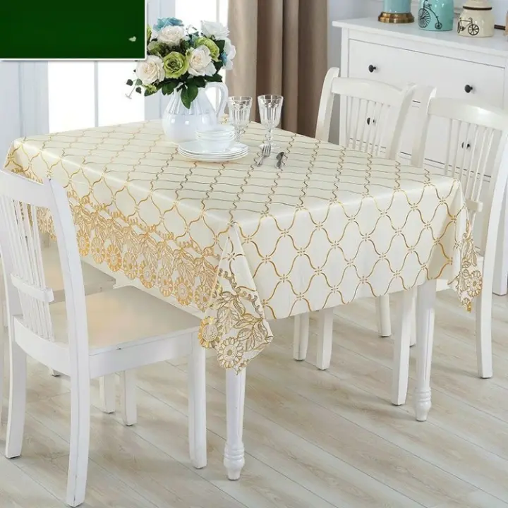 Mantel impermeable de encaje de plástico de PVC, cubierta antideslizante, antipolvo, sin lavado, carrito de té - 1