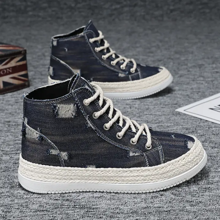 Zapatos de lona para hombre otoño nuevos zapatos para hombre tendencia juvenil zapatos de tablero versátiles versión coreana zapatos deportivos y de ocio de caña alta zapatos de moda - 1