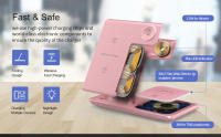 Cargador inalámbrico 3 en 1 para iPhone 16, 15, 14, 13, 12, 11, X, 8, Samsung S24, S23, S22, S21, Apple Watch 10, 9, 8, 7, 6, 5, 4, 3 SE, Airpods 2, 3, Pro samsung Galaxy buds - details 1