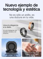 Anillo Inteligente, Rastreador de Actividad y Sueño con Duración de Batería de 7 Días, Monitor de Oxígeno en Sangre y Ritmo Cardíaco, Contador de Pasos y Calorías, Impermeable y Compatible con iOS Android - details 1