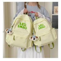 Mochila coreana simple de color sólido con alfabeto para estudiantes, mochila ligera de gran capacidad para viajes, mochila informal versátil - details 19
