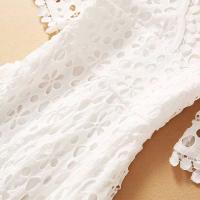 Elegante Vestido Maxi Blanco VGH Cuello en V, Manga Alta, Cintura Recortada, Adelgazante - details 12