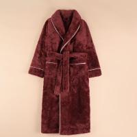 Camisón de algodón Extra grueso para hombre, albornoz de felpa de talla grande, ropa de casa de otoño e invierno, bata de Ducha - details 7