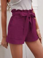 Pantalones Cortos de Verano para Mujer Algodón Transpirable, Cintura Elástica con Bolsillo, Color Sólido, Estilo Casual - details 13