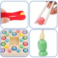 Juego de Pesca Magnético de Madera Excitat 3 en 1 Juguetes para Niños 10 Piezas y 10 Bolas Rompecabezas - details 1