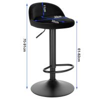 1 taburetes de bar de terciopelo 360. °   Sillas giratorias con respaldo, reposapiés, taburete de barra de altura ajustable con pata de metal para cocina, bar, hogar - details 0