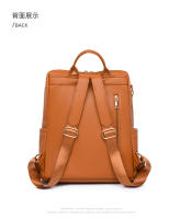 Mochila de cuero blanco y amarillo para mujer, bolsa de trabajo suave y sencilla, con correa para el hombro, informal, de viaje - details 22