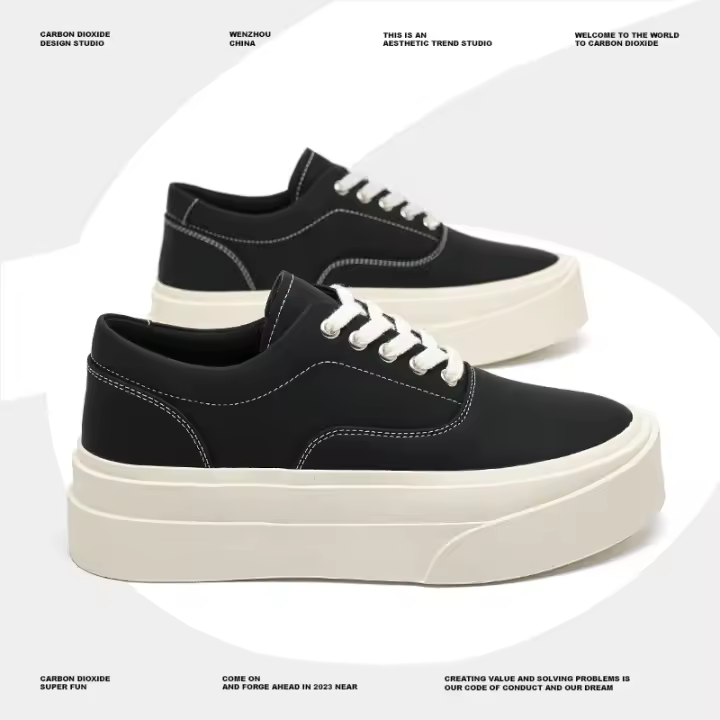 Nuevo nicho simple de suela blanda con suela gruesa aumentada, zapatos casuales de moda liviana. - 1