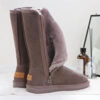 Botas largas cálidas para mujer, zapatos planos de nieve para exteriores, Invierno - details 1