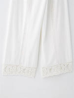 OUWU- Conjunto De 2 Piezas De Pantalones De Pierna Ancha Con Diseño De Empalme, Camisa Blanca De Manga Larga A La Moda Para Mujer, Conjunto Superior De Estilo Informal Para Mujer 2025 ﻿   conjuntos - details 9