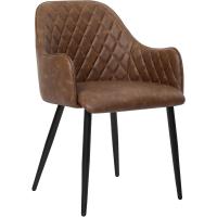 Silla de Comedor con Brazo Tapizada de PU con Estilo Vintage Capacidad de Carga de 110kg - details 0