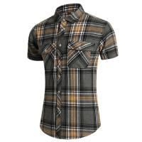 Camisa de Verano de Doble Bolsillo a Rayas Talla Grande Estilo Casual de Negocios para Hombres - details 36
