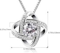 Collar de plata de ley para mujer ''Eres la luz de mis ojos'' con cadena de regalo original para el día de San Valentín de 45 cm de largo - details 3