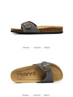 Sandalias planas de mujer 2024 con puntera de corcho, tallas de verano 6-11, zapatillas antideslizantes ajustables - details 3