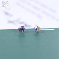 ZS-pendientes redondos de colores para hombre y mujer, aretes de resina antialérgicos, CZ, lote de 3/4/5/6MM, 10-20 pares - details 6