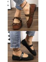 Zapatos Mary Jane de mujer con suela plana y puntera cuadrada de gran tamaño, estilo francés, para la noche, 2025. - details 6