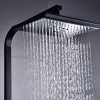 Sistema de termostato, grifo termostático, juego de lluvia, cabezal de ducha negro con ducha de mano - details 0
