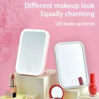 Espejo de maquillaje LED con atenuación de tres colores: tocador de escritorio portátil con espejo pequeño ligero, compacto y práctico - details 3