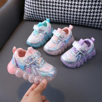 Iluminación niñas zapatillas de deporte de cuero antideslizante suela suave pequeña niña de dibujos animados princesa zapatos de suela suave antideslizante niño zapatos de bebé - details 13