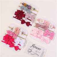 Set De 5 Diademas Elásticos Con Lazo Para Bebé Niña Algodón Nylon Decorativos Con Flores Bonitos Accesorios Para Cabello Para Niñas - details 7