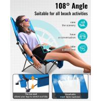 Silla de Playa Plegable Ligera Carga Max 180 kg Asiento Inferior con Respaldar Alto - details 10
