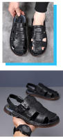 Sandalias de verano de los hombres de la bolsa de cuero de la cabeza sandalias de los hombres de desgaste exterior de conducción de doble propósito antideslizante zapatos de playa de moda de los hombres de carne de vacuno suelas de tendón - details 12