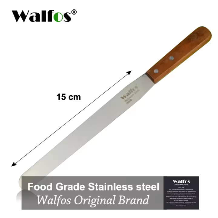 Espátula de Crema de Pastel Walfos de Acero Inoxidable Herramienta para Decorar Pasteles y Postres Adornos de Fondant y Afeitado de Helado - 1