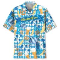 Estampado completo hawaiano para celebración de festivales, pantalones cortos de manga casual con estampado de cerveza, camisa de playa para hombre, camisa - details 6