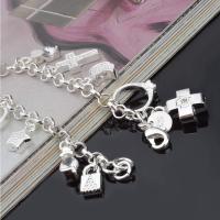 Pulsera de plata S925 de trece piezas colgantes para mujer, pulseras y brazaletes de regalo, joyería - details 2