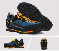 Zapatos de senderismo impermeables de marca para hombre, zapatos de escalada antideslizantes, zapatos de montaña anticolisión, zapatillas de deporte con cordones informales para exteriores - details 14