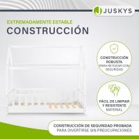 Cama Infantil 80 x 160 cm con protección anticaída, Cama casa de Madera Maciza para niños - Cama en Color Rosado - details 15