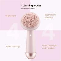 Limpiador de cepillo Facial eléctrico de silicona, rodillo de vibración, masaje, instrumento de limpieza de poros, herramienta de belleza recargable a prueba de agua - details 4