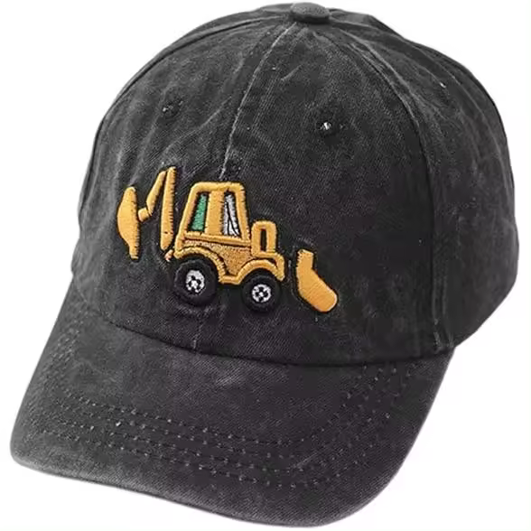 Gorras de Béisbol con Bordado de Excavadora Estilo Vintage para Niño y Niña - 1