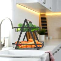 Portátil con encimera 2/3, cesta de frutas para organizador de cocina, iluminación y frutas, verduras, pan, aperitivos - details 7