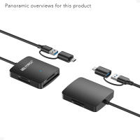 Adaptador de Tarjeta de Memoria USB 3.0 4 en 1 con Acceso Paralelo a 4 Ranuras 5Gbps Escritura Lectura Mslforce Compact Flash Tarjeta SD TF CF MS 5Gbps - details 4