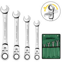 Llave de trinquete combinada con cabeza flexible Herramienta de coche de doble propósito Set de trinquete Anillo de engranaje Peluca de batería normal - details 0