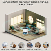 Deshumidificador de alta eficiencia con luz LED de colores, 2000 ml, apagado automático para el hogar, baño y cocina - details 0