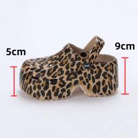 Nuevo modelo 2025 Leopardo Zuecos de Suela Gruesa para Mujer Punta Cerrada Sandalias de Plataforma Gruesa Mujer Verano 2023 Súper Tacón de Cuña Alta Pantuflas Mujer - details 2