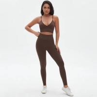 Conjunto de yoga de cintura alta para mujer, sujetador deportivo transpirable, mallas, equipo de fitness para levantamiento de pecho - details 34