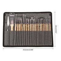 Pinceles de Pintura para Artistas con 24 Piezas Set de Arte Portátil para Principiantes en Acuarela Acrílica y Óleo Pintura de Cuerpo y Rostro con Bolsa de Roll-up - details 12