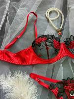 Conjunto de sujetador de encaje Floral, lencería elegante, ropa interior de lujo bien llamativa, conjuntos exóticos de encaje fino de Hada erótica Sexy, sujetador transparente - details 5