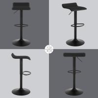 Taburetes de Cocina Giratorios 360° Altura Ajustable con Reposapiés Taburetes Altos con Asiento PVC para Comedor, Salón y Cafetería Negro+Negro - details 7