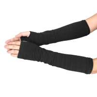 Guantes Sin Dedos De Punto Unisex De Hombre Mujer Mitones Largos Suave Cálido Cálido Invierno, Negro - details 4