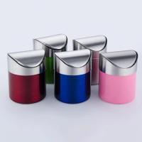 Mini cubo de basura de acero inoxidable para coche, cubierta rodante desmontable, cubo de basura de polvo, cubo de basura de esc - details 0