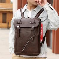 Mochila vintage de cuero impermeable para hombre, bolso de hombro para ordenador portátil de 15,6 pulgadas, para estudiantes universitarios - details 14