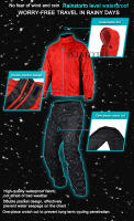 MOTOCENTRIC Nuevo traje impermeable para motociclismo, impermeable, traje impermeable para Motocross, cómodo, transpirable, impermeable para motocicleta, reflectante - details 1