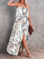 Vestido estampado con volantes y un solo hombro - details 3